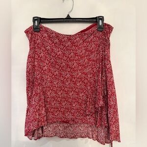 1. State Red Floral High Low Skirt - Size 12